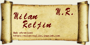 Milan Reljin vizit kartica